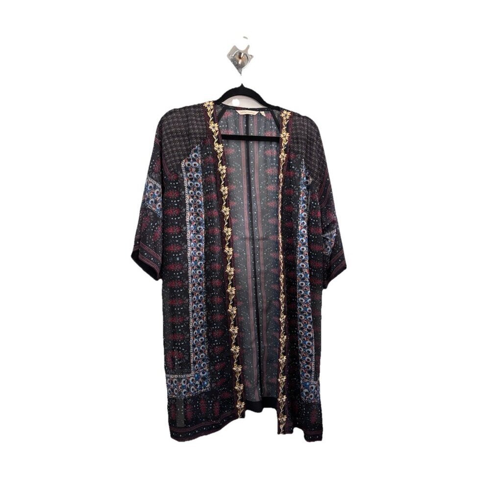 Soft Surroundings Sheer Embroidered Long Alejandra Kimono Size PL/XL